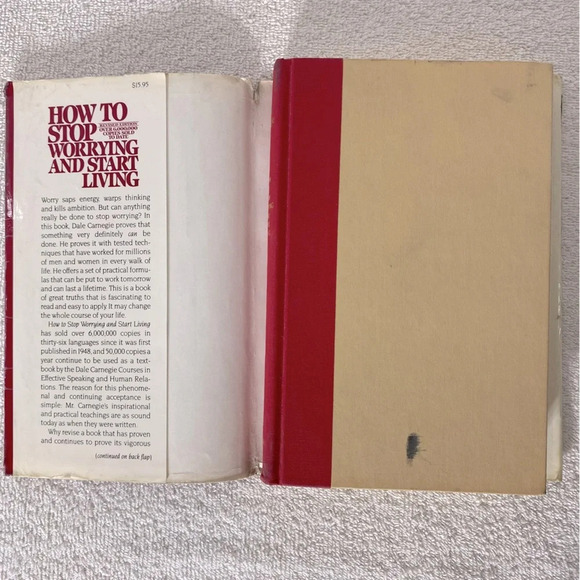 Vintage Dale Carnegie How To Stop Worrying And Start Living Hard Cover Book - Picture 12 of 13